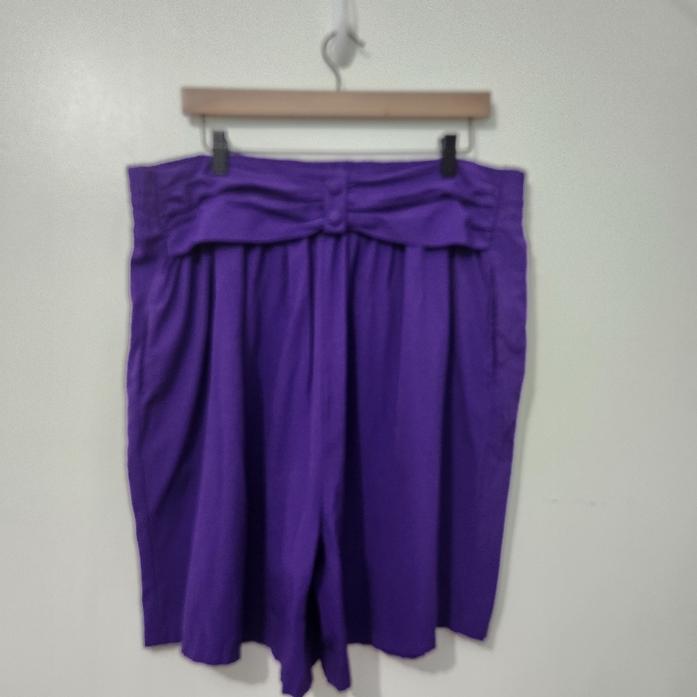 Gitano Purple Vintage Oversized Shorts Size M Elastic Waist Pockets Waist Detail
